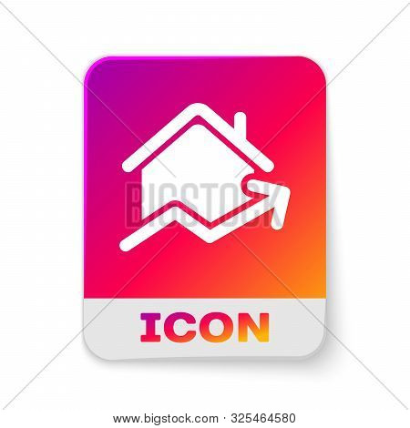 White Rising Cost Of Housing Icon Isolated On White Background. Rising Price Of Real Estate. Residen