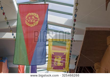 The Eritrean Flag Weighs On The Inside Of The Roof.