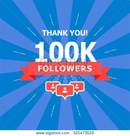 100k Added Folks, Thank You. A Combination Of Different Objects Is Depicted On A Blue Background.