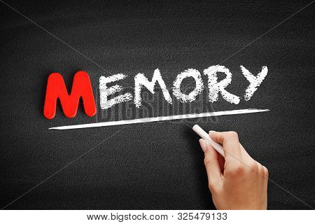 Memory Text On Blackboard, Business Concept Background