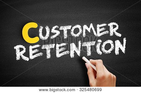 Customer Retention Text On Blackboard, Business Concept Background