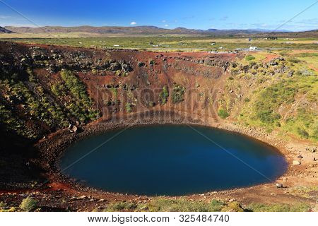 Kerid Volcanic Crater in Iceland, Europe