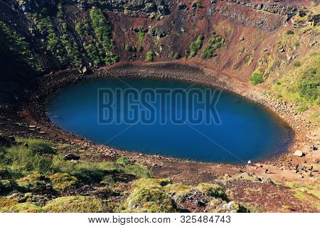 Kerid Volcanic Crater in Iceland, Europe