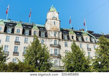 Oslo, Norway - Aug 27, 2019: Olav Thon Group Building - Headquarters Of The Company Of The Norwegian
