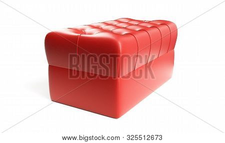 3d Render Of A Silk Royal Pillow With Golden Tussels Isolated On A White Background. Home Decor. Roy