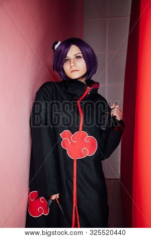 Girl Anime With Purple Hair Japan Cosplay