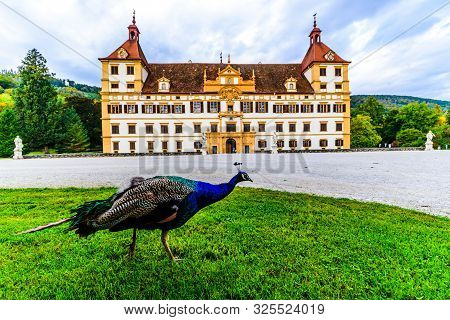 View At Eggenberg Palace In Autumn Tourist Spot, Famous Travel Destination In Styria.