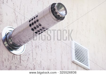 Munich Plaster Wall With Gas Chimney And Ventilation Hole
