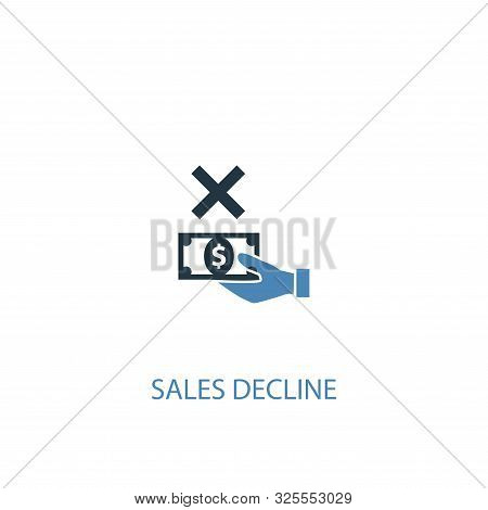 Sales Decline Concept 2 Colored Icon. Simple Blue Element Illustration. Sales Decline Concept Symbol