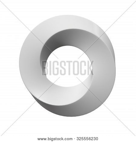 Mobius Strip Ring Sacred Geometry. Spatial Figure With Upturned Surfaces. Optical Illusion With Dual