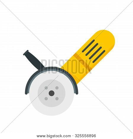 Electric Angle Grinder Icon. Flat Illustration Of Electric Angle Grinder Vector Icon For Web Design