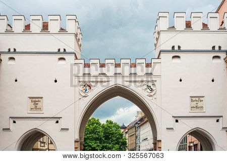 MUNICH, GERMANY - June 25, 2018: Karlstor defensive fortification and checkpoint. Munich, Germany