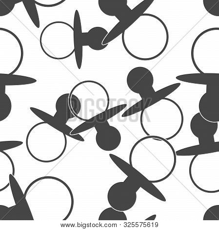 Vector Image Of Baby Pacifier. Vector Pacifier Seamless Pattern On A White Background.