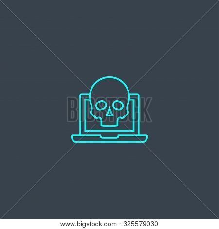 Scam Concept Blue Line Icon. Simple Thin Element On Dark Background. Scam Concept Outline Symbol Des