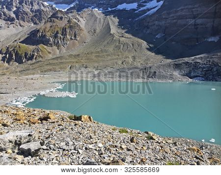 blue Griesslisee on the Klausenpass in Switzerland