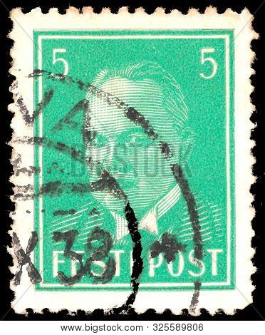 Estonia Circa 1936: A Stamp Printed In Estonia Shows First President Konstantin Pats, Circa 1936