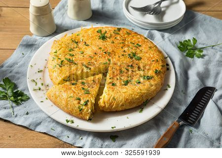 Homemade Spaghetti Omelette With Eggs