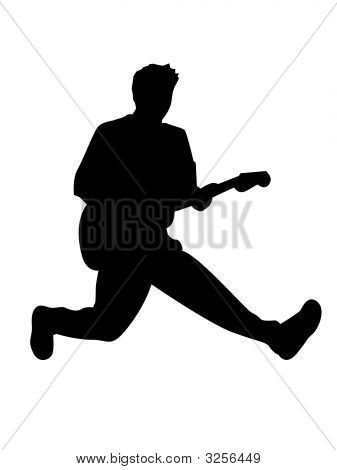 Ragazzo salto con chitarra