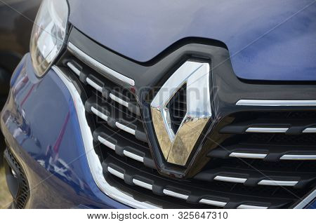 Kharkov, Ukraine - August 31, 2019: Renault Logo Close Up. Renault Is A French Multinational Automob