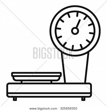 Old Market Scales Icon. Outline Old Market Scales Vector Icon For Web Design Isolated On White Backg