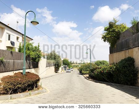 Holon, Israel  April 02, 2019: Private Houses, Trees And Streets In Holon, Israel.