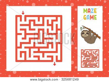Funny Maze. Game For Kids. Puzzle For Children. Happy Character. Labyrinth Conundrum. Color Vector I