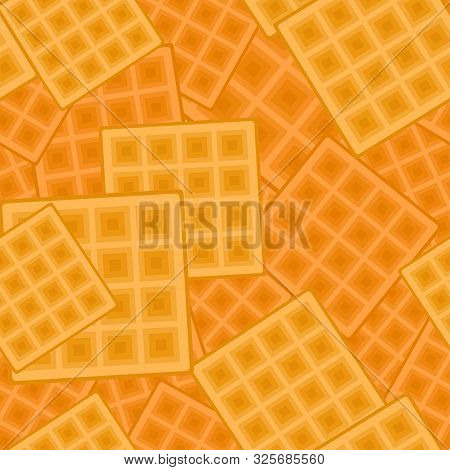 Seamless Background With Square Waffels. Vector Texture