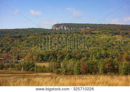 The Shawangunk Mountains In Ulster County, New York As Seen In Early Autumn.