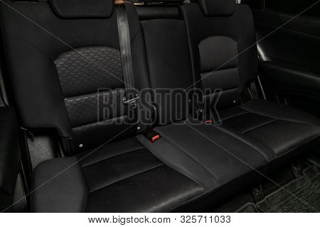 Novosibirsk, Russia - September 11, 2019:  Actyon Ssangyong,  Interior Design, Car Passenger And Dri