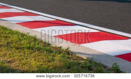 Motor Racing Circuit Red And White Kerb