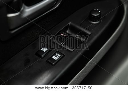 Novosibirsk, Russia - September 11, 2019:  Suzuki Sx-4 , Close Up Of A Door Control Panel In A New M