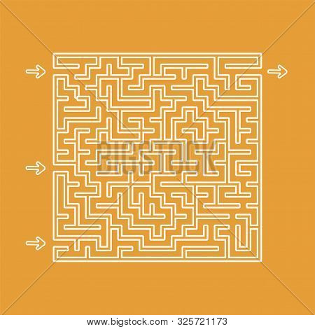 Colored Square Labyrinth. Game For Kids. Puzzle For Children. Maze Conundrum. Flat Vector Illustrati