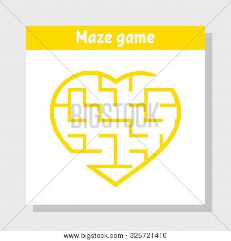 Color Labyrinth Heart. Game For Kids And Adult. Puzzle For Children. Maze Conundrum. Valentines Day.
