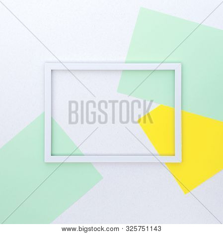 Light Colorful Background With White Frame. Square Photo.