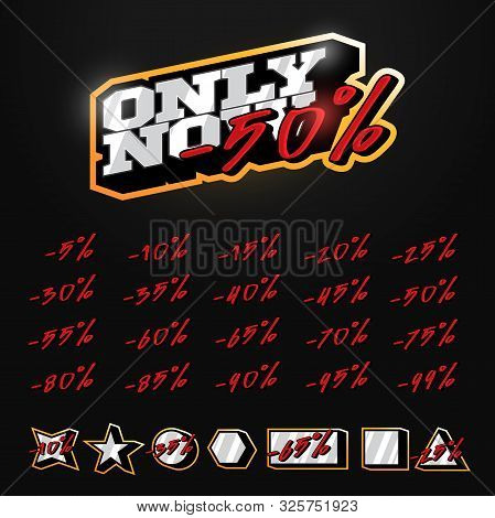 Only Now Sale Tag Builder Kit Typography In Sport Retor Style. Shop Or Online Shopping. Sticker, Bad
