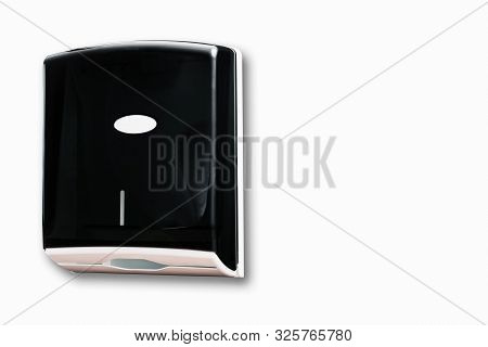Black Hand Towel Dispenser Plastic With White Background Multifold Towels