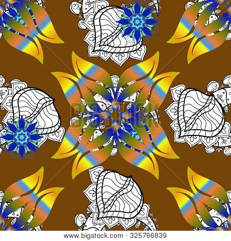 Design Gift Wrapping Paper, Greeting Cards, Posters And Banner Design. Vector Flat Flowers Seamless 