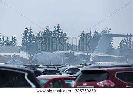 Abbotsford, Bc, Canada - Aug 11, 2019: German Airforce Airbus A400 Static Display At The Abbotsford 