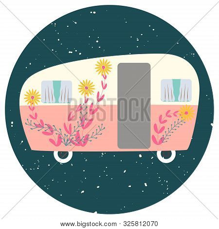 Van Life Cute Camper With Flowers Decor