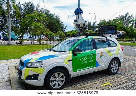 Labuan,malaysia-oct 4,2019:view Of The Google Maps Or Google Street View Car With 360° Camera On The