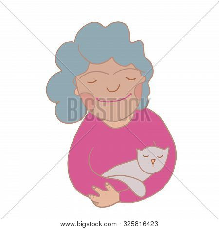 21 March - World Down Syndrome Day. Cartoon Girl Holding Paper With Written Text Of 21 March. Down S