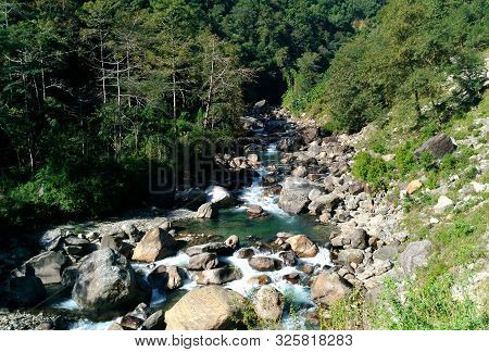 Ulleri, Nepal - November 05, 2017 : Trekking To Annapurna Base Camp From Nayapul