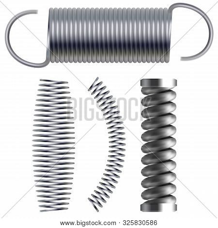 Realistic Metal Springs And Machine Absorbers Set