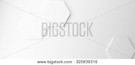 Abstract Modern White Honeycomb Background, 3d Rendering