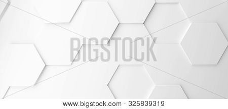 Abstract Modern White Honeycomb Background, 3d Rendering