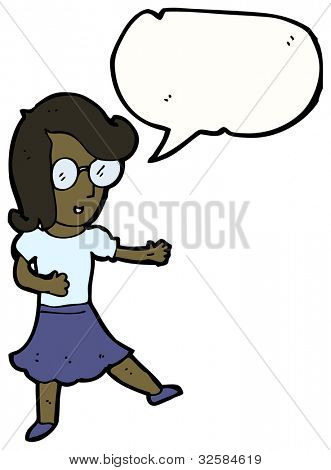 Karikatur Frau mit Brille
