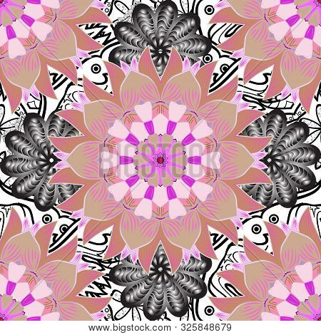 The Elegant The Template For Fashion Prints. Folk Style. Amazing Seamless Floral Pattern With Bright