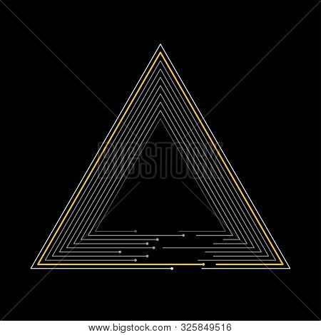 Tech Triangle Sound Wave Line Element Symbol Background