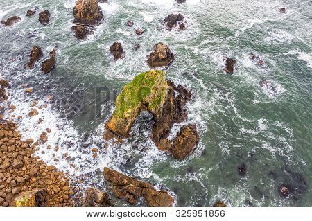 Aerial View Of The Crohy Head Sea Arch, County Donegal - Ireland