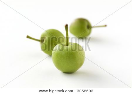 Green Apples On White Background
